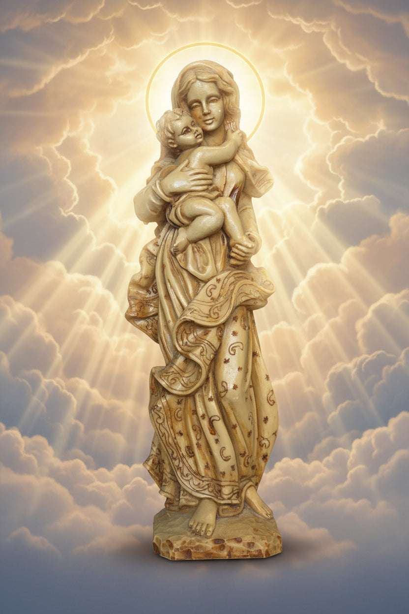 Jungfrau Maria Statue mit Kind ca. 38 cm hoch