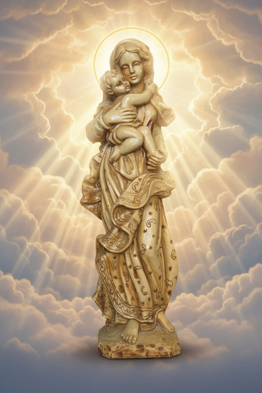 Jungfrau Maria Statue mit Kind ca. 38 cm hoch
