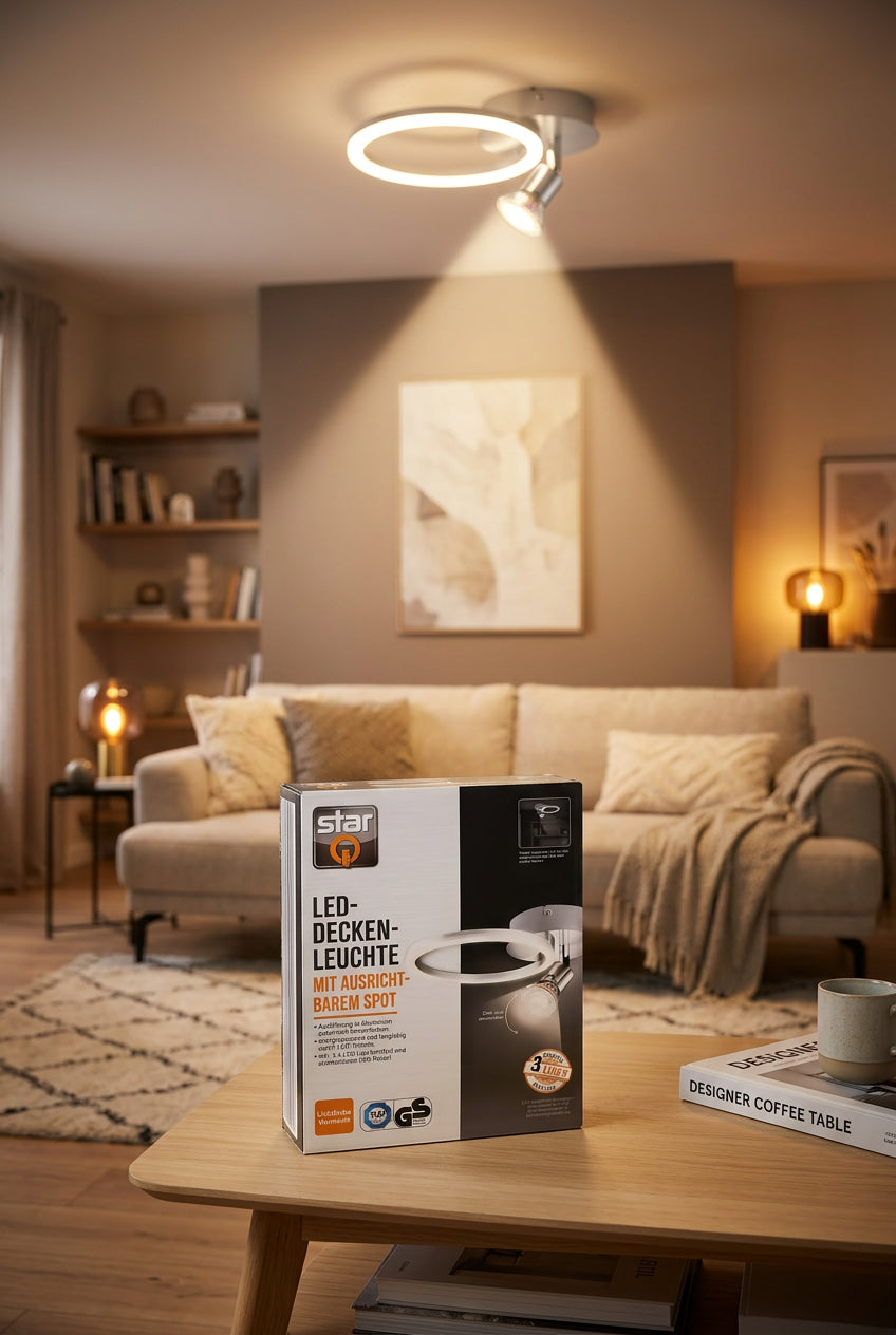 LED-Decken Leuchte mit Ausrichtbarem Spot