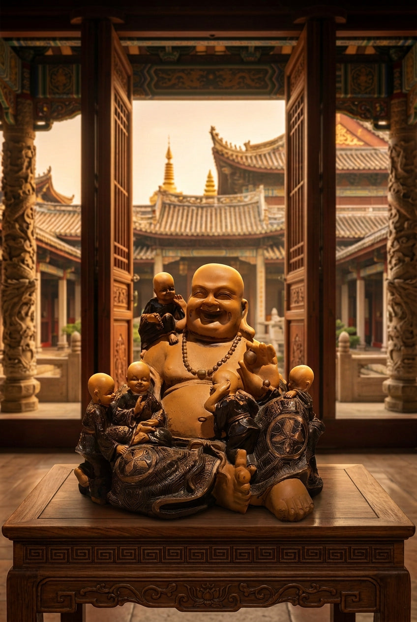 Lachende Buddha Figur ca. 19 cm hoch