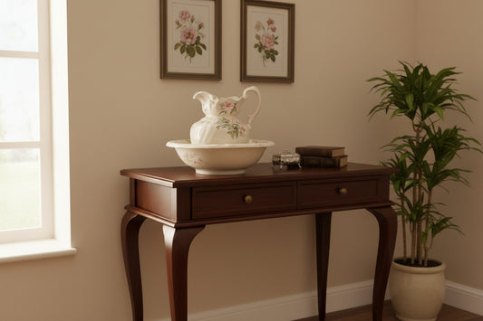 Porzellan Waschset bestehend aus Waschschüssel  und Wasserkrug-Kanne