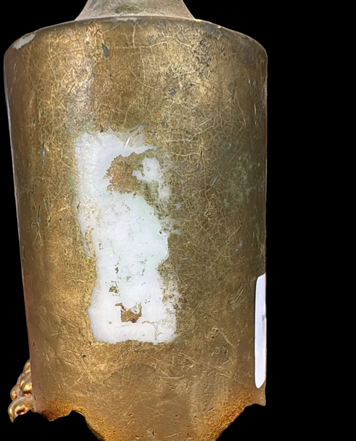 Goldene Kerze mit Engel Sockel ca. 20 cm hoch